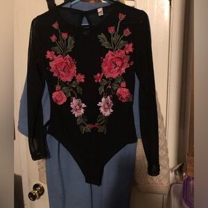 ❤️Amy Fashion Embroidered Patches Leotard - 915 $25 or $20 w/offer